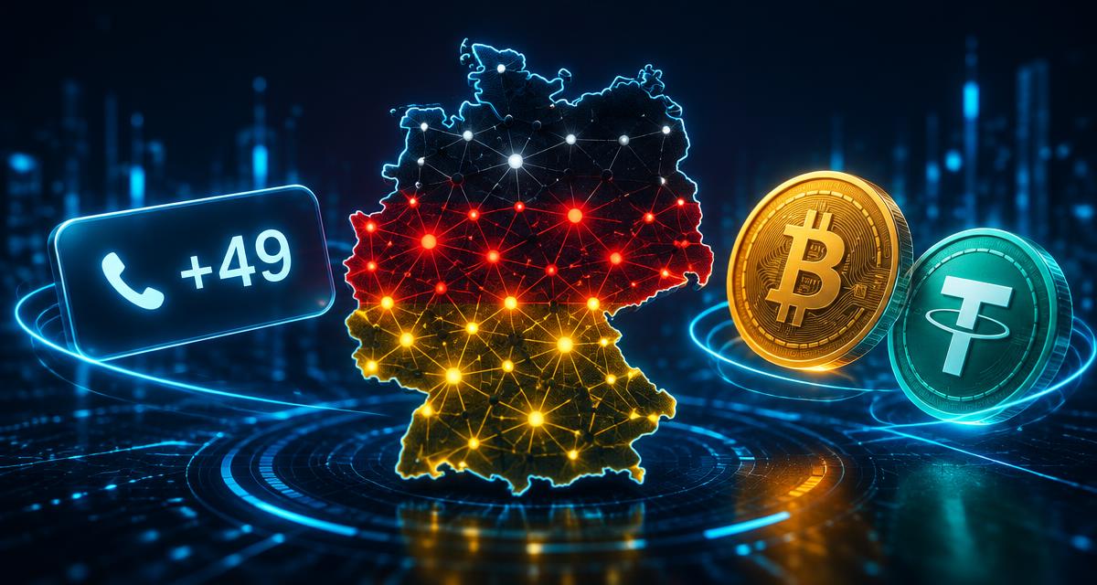Cover illustration for the article: Buy DID Numbers in Germany with Crypto: +49 Virtual Numbers via Bitcoin & USDT